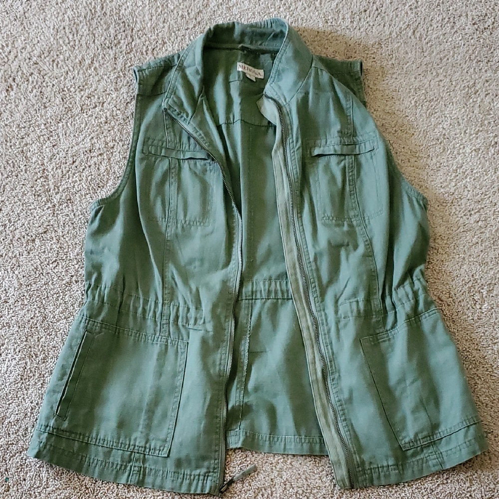 Green Sleeveless Utility Vest